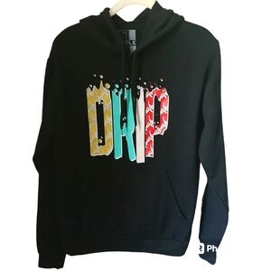 Hustle Women's Drip Logo Hooded Pull On Hoodie Size S